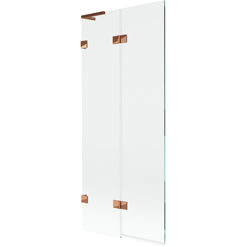 Mexen Lunar L vaňová zástenová 2-panelová ľavá 80 x 150 cm, transparentná, ružové zlato - 897L-080-100-60-00-L