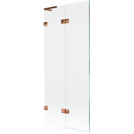 Mexen Lunar L vaňová zástena 2-krídlová ľavá 80 x 150 cm, transparentná, ružové zlato - 897L-080-100-60-00-L