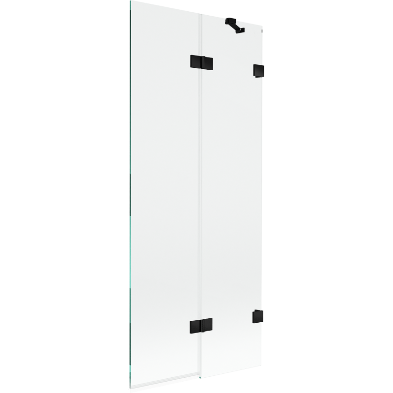 Mexen Lunar sprchová zástena 2-krídlová pravá 80 x 150 cm, transparentná, čierna - 897-080-100-70-00-P