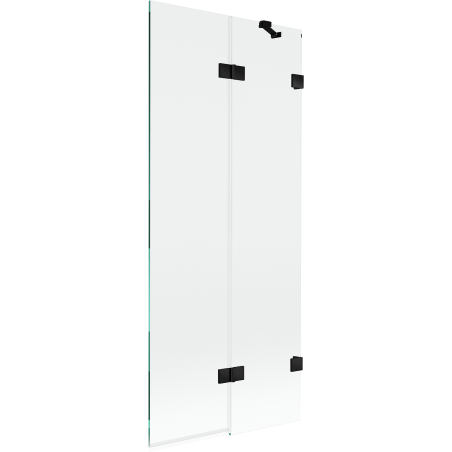 Mexen Lunar sprchová zástena 2-krídlová pravá 80 x 150 cm, transparentná, čierna - 897-080-100-70-00-P