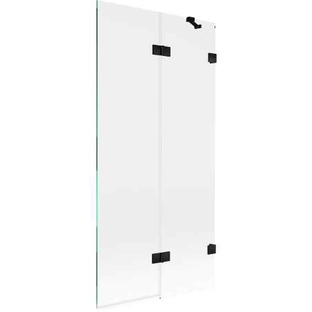 Mexen Lunar sprchová zástena dvojkrídlová pravá 90 x 150 cm, priehľadná, čierna - 897-090-100-70-00-P