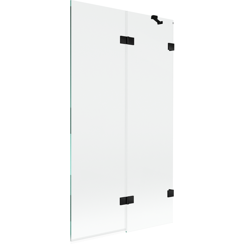 Mexen Lunar sprchová zástena dvojkrídlová pravá 100 x 150 cm, transparentná, čierna - 897-100-100-70-00-P