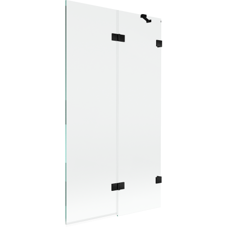 Mexen Lunar sprchová zástena dvojkrídlová pravá 100 x 150 cm, transparentná, čierna - 897-100-100-70-00-P