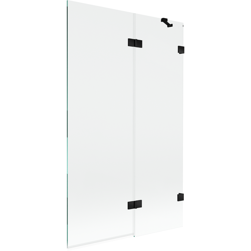 Mexen Lunar sprchová zástena dvojkrídlová pravá 110 x 150 cm, priehľadná, čierna - 897-110-100-70-00-P