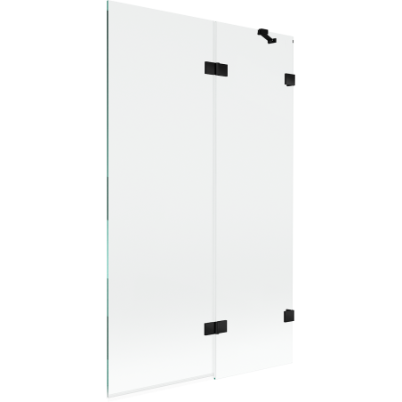 Mexen Lunar sprchová zástena dvojkrídlová pravá 110 x 150 cm, priehľadná, čierna - 897-110-100-70-00-P