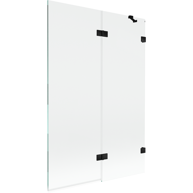 Mexen Lunar sprchovací zástena 2-krídlová pravá 120 x 150 cm, transparentná, čierna - 897-120-100-70-00-P