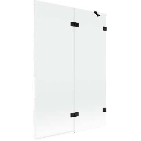 Mexen Lunar sprchovací zástena 2-krídlová pravá 120 x 150 cm, transparentná, čierna - 897-120-100-70-00-P