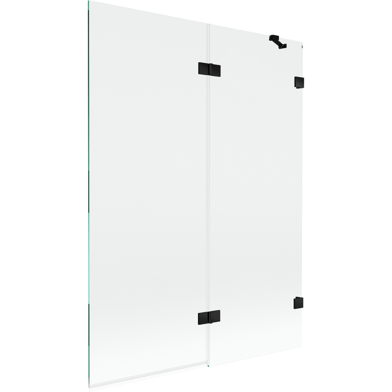 Mexen Lunar dvojkrídlový sprchový paraván pravý 130 x 150 cm, transparentný, čierny - 897-130-100-70-00-P