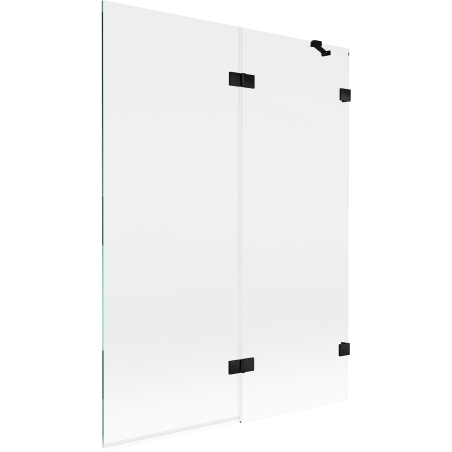 Mexen Lunar dvojkrídlový sprchový paraván pravý 130 x 150 cm, transparentný, čierny - 897-130-100-70-00-P