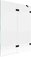 Mexen Lunar dvojkrídlový sprchový paraván pravý 130 x 150 cm, transparentný, čierny - 897-130-100-70-00-P