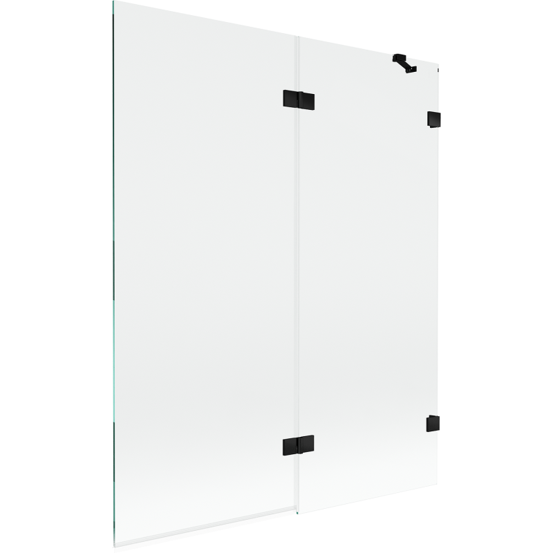 Mexen Lunar sprchová zástena dvojdielna pravá 140 x 150 cm, transparentná, čierna - 897-140-100-70-00-P