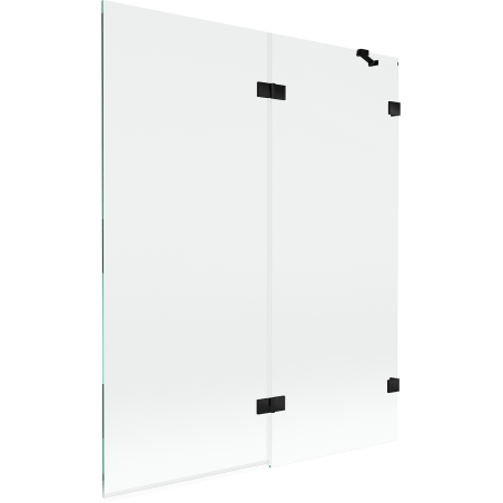 Mexen Lunar sprchová zástena dvojdielna pravá 140 x 150 cm, transparentná, čierna - 897-140-100-70-00-P