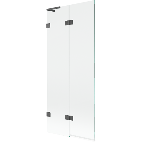Mexen Lunar L paraván na vaňu 2-krídlový ľavý 80 x 150 cm, transparentný, brúsená zbraňová sivá - 897L-080-100-66-00-L
