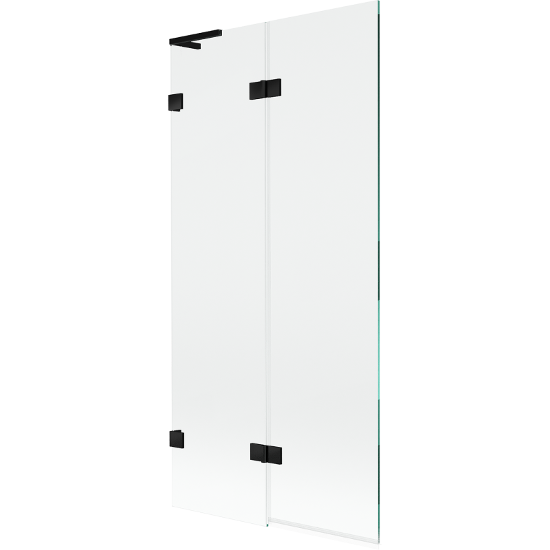 Mexen Lunar L vaňová zástena 2-krídlová ľavá 90 x 150 cm, transparentná, čierna - 897L-090-100-70-00-L