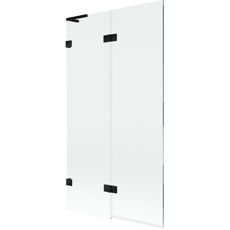 Mexen Lunar L vaňová zástena 2-krídlová ľavá 100 x 150 cm, priehľadná, čierna - 897L-100-100-70-00-L