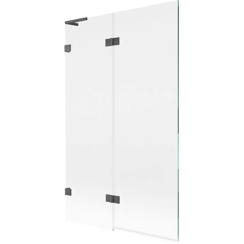 Mexen Lunar L dvojkrídlový vaňový záves ľavý 110 x 150 cm, transparentný, gun gray kartáčovaný - 897L-110-100-66-00-L