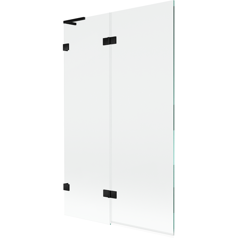Mexen Lunar L vaňová zástena dvojdielna ľavá 110 x 150 cm, transparentná, čierna - 897L-110-100-70-00-L