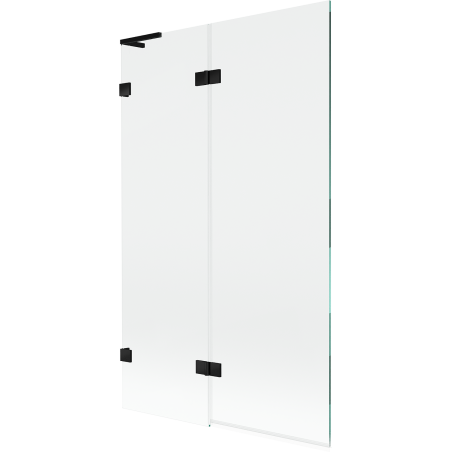 Mexen Lunar L vaňová zástena dvojdielna ľavá 110 x 150 cm, transparentná, čierna - 897L-110-100-70-00-L