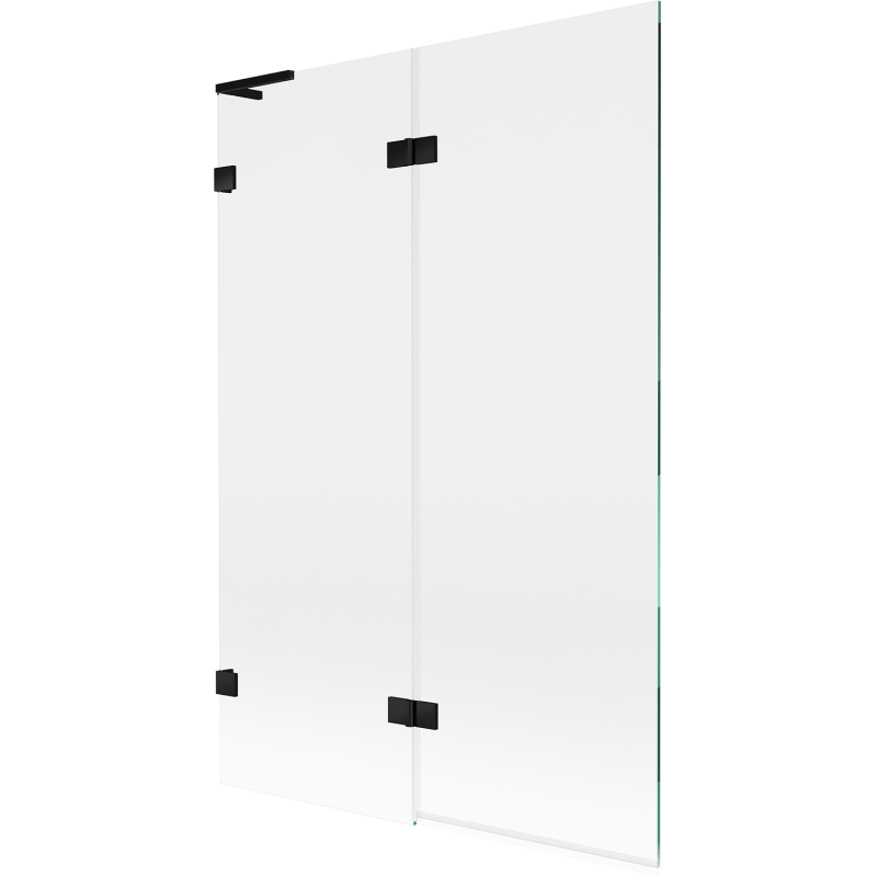 Mexen Lunar L vaňová zástena, 2-dverová, ľavá, 120 x 150 cm, transparentná, čierna - 897L-120-100-70-00-L