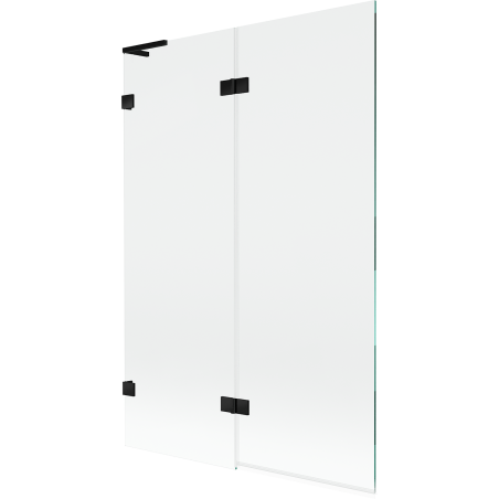 Mexen Lunar L vaňová zástena, 2-dverová, ľavá, 120 x 150 cm, transparentná, čierna - 897L-120-100-70-00-L