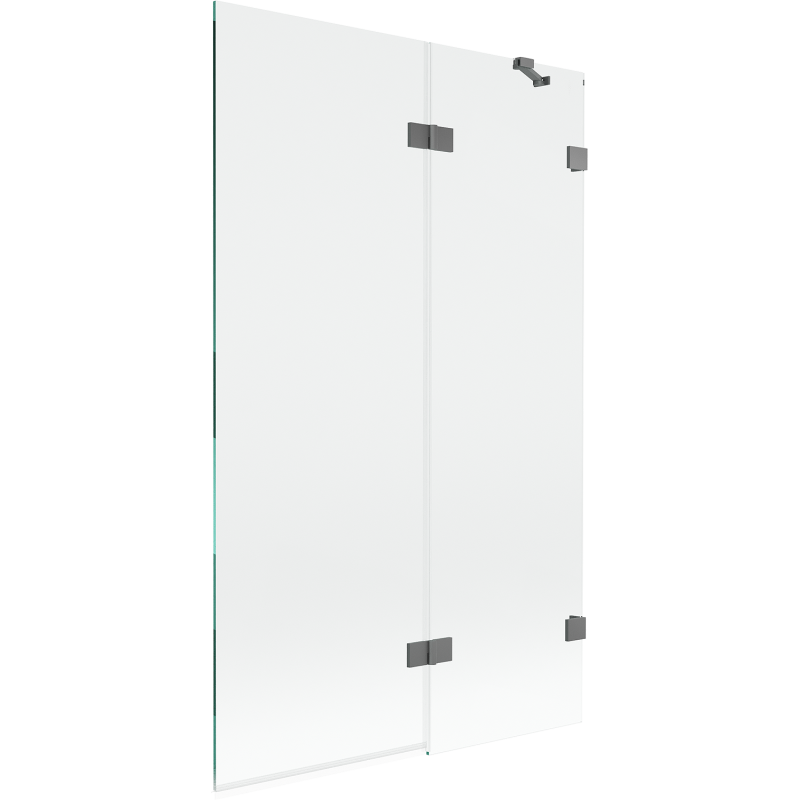Mexen Lunar dvojkrídlové pravé vaňové zásteny 110 x 150 cm, transparentné, zbraňový kov - 897-110-100-95-00-P