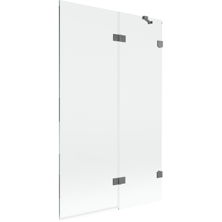 Mexen Lunar dvojkrídlové pravé vaňové zásteny 110 x 150 cm, transparentné, zbraňový kov - 897-110-100-95-00-P