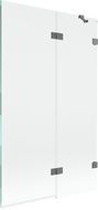Mexen Lunar dvojkrídlové pravé vaňové zásteny 110 x 150 cm, transparentné, zbraňový kov - 897-110-100-95-00-P