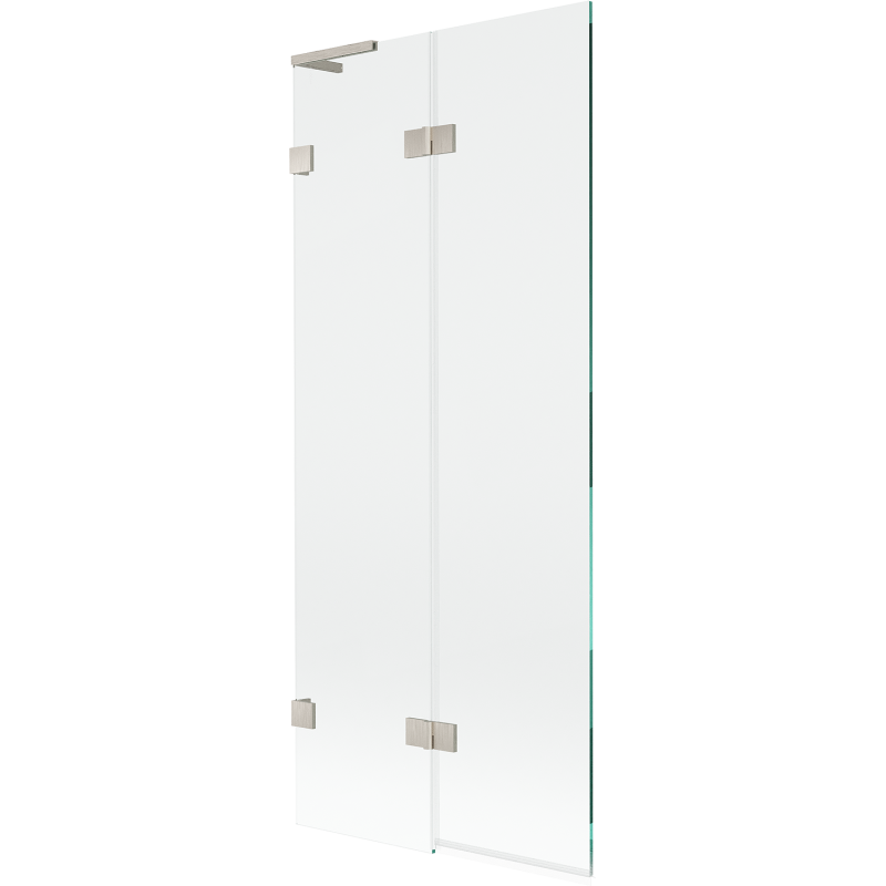 Mexen Lunar L vaňový paravan dvojkrídlový ľavý 80 x 150 cm, transparentný, brúsený nikel - 897L-080-100-97-00-L