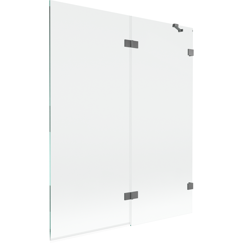 Mexen Lunar sprchový paraván, 2-krídlový pravý 140 x 150 cm, transparentný, gun metal - 897-140-100-95-00-P