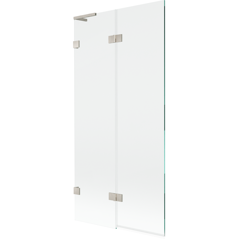 Mexen Lunar L vaňová zástena dvojkrídlová ľavá 90 x 150 cm, transparentná, kartáčovaný nikel - 897L-090-100-97-00-L