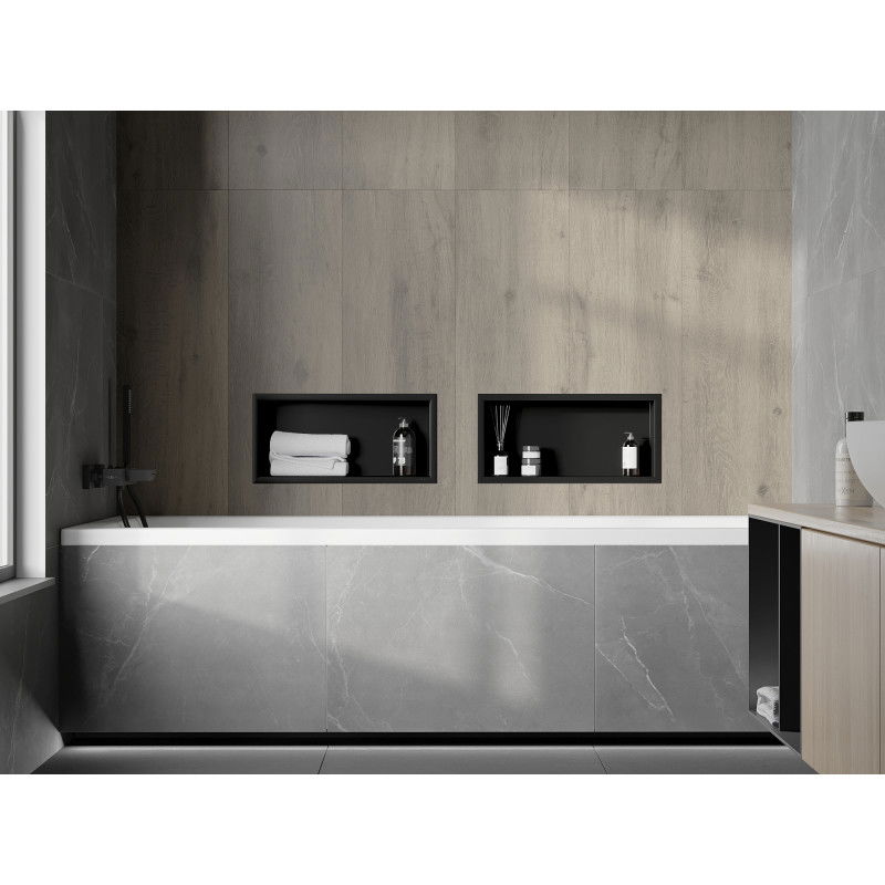 Mexen X-Wall-R Nástenná polica s lemom 45 x 20 cm, čierna - 1970452010