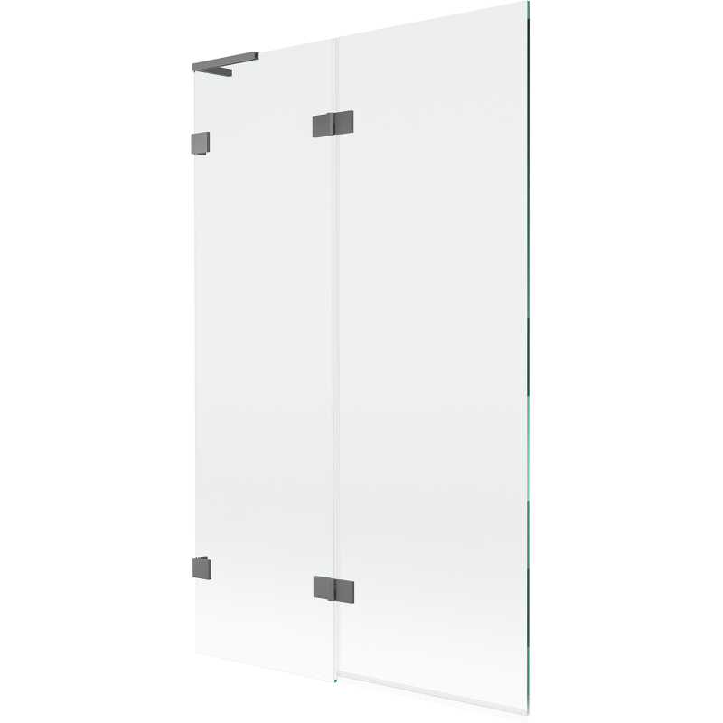 Mexen Lunar L paravan na vaňu 2-krídlový ľavý 110 x 150 cm, transparentný, gun metal - 897L-110-100-95-00-L