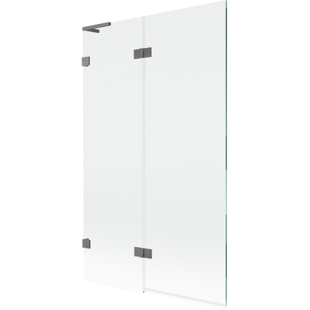 Mexen Lunar L paravan na vaňu 2-krídlový ľavý 110 x 150 cm, transparentný, gun metal - 897L-110-100-95-00-L