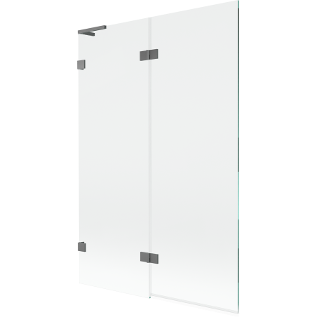 Mexen Lunar L vaňová zástena 2-krídlová ľavá 120 x 150 cm, transparentná, gun metal - 897L-120-100-95-00-L