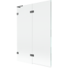 Mexen Lunar L vaňová zástena 2-krídlová ľavá 120 x 150 cm, transparentná, gun metal - 897L-120-100-95-00-L