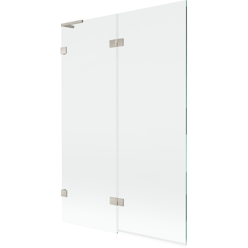 Mexen Lunar L vaňová zástena 2-krídlová ľavá 120 x 150 cm, transparentná, brúsený nikel - 897L-120-100-97-00-L