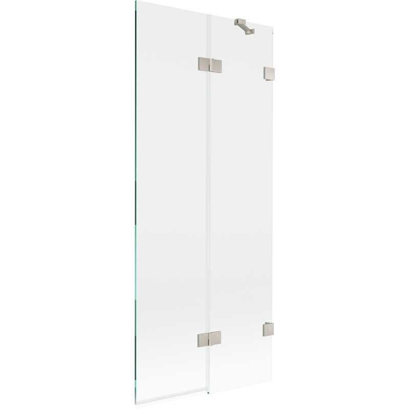 Mexen Lunar vaňová zástena 2-krídlová pravá 80 x 150 cm, priehľadná, brúsený nikel - 897-080-100-97-00-P