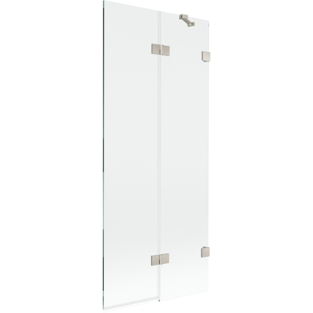 Mexen Lunar vaňová zástena 2-krídlová pravá 80 x 150 cm, priehľadná, brúsený nikel - 897-080-100-97-00-P