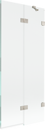 Mexen Lunar vaňová zástena 2-krídlová pravá 80 x 150 cm, priehľadná, brúsený nikel - 897-080-100-97-00-P