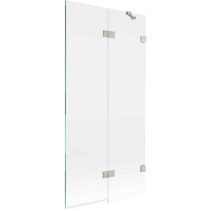 Mexen Lunar Sprchová zástena dvojkrídlová pravá 90 x 150 cm, priehľadná, brúsený nikel - 897-090-100-97-00-P