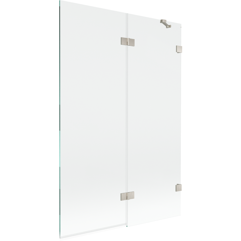 Mexen Lunar vaňový paravan dvojkrídlový pravý 120 x 150 cm, transparentný, brúsený nikel - 897-120-100-97-00-P