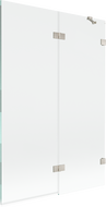 Mexen Lunar vaňový paravan dvojkrídlový pravý 120 x 150 cm, transparentný, brúsený nikel - 897-120-100-97-00-P