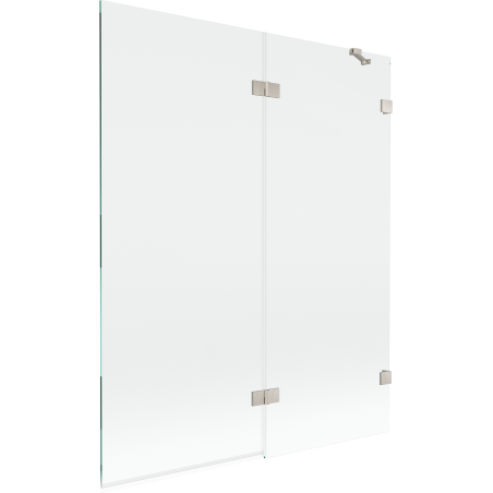 Mexen Lunar dvojkrídlová vaňová zástena pravá 140 x 150 cm, transparentná, brúsený nikel - 897-140-100-97-00-P