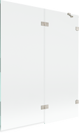 Mexen Lunar dvojkrídlová vaňová zástena pravá 140 x 150 cm, transparentná, brúsený nikel - 897-140-100-97-00-P