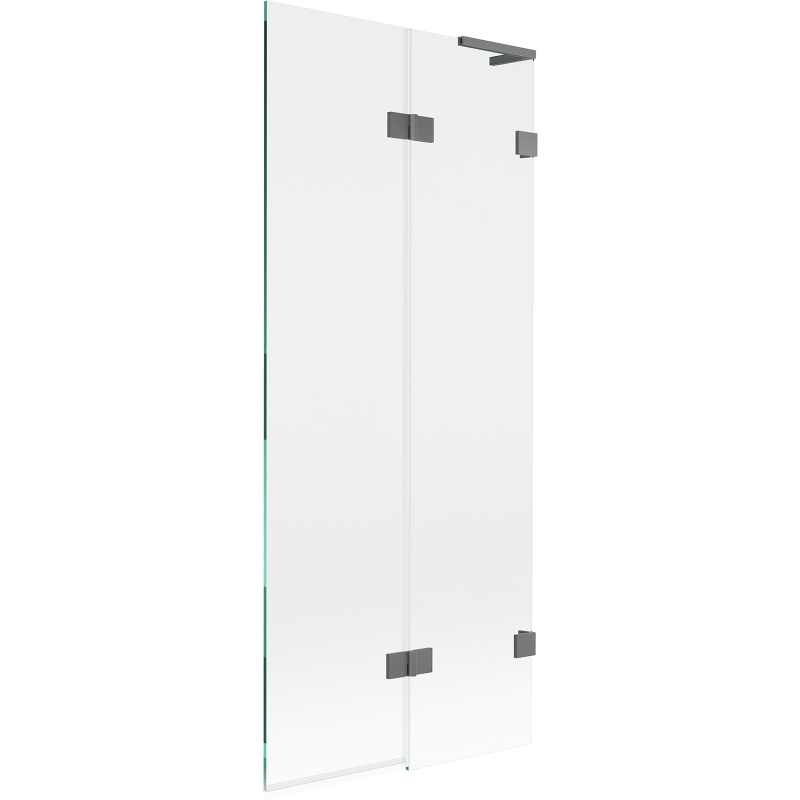 Mexen Lunar L vaňová zástena 2-krídlová pravá 80 x 150 cm, transparentná, gun metal - 897L-080-100-95-00-P