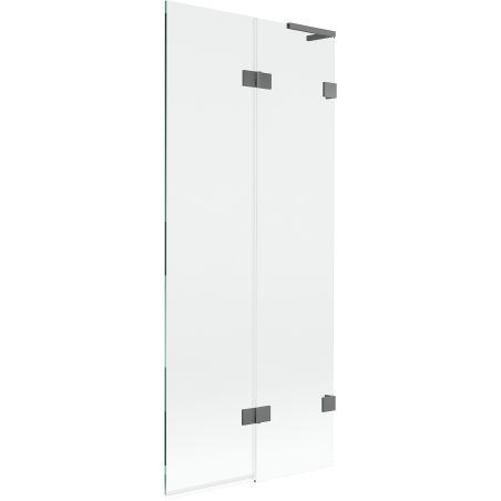 Mexen Lunar L vaňová zástena 2-krídlová pravá 80 x 150 cm, transparentná, gun metal - 897L-080-100-95-00-P