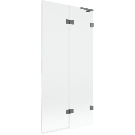 Mexen Lunar L vaňová zábrana dvojkrídlová pravá 90 x 150 cm, transparentná, gun metal - 897L-090-100-95-00-P