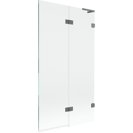 Mexen Lunar L vaňová zástena 2-krídlová pravá 100 x 150 cm, priehľadná, gun metal - 897L-100-100-95-00-P