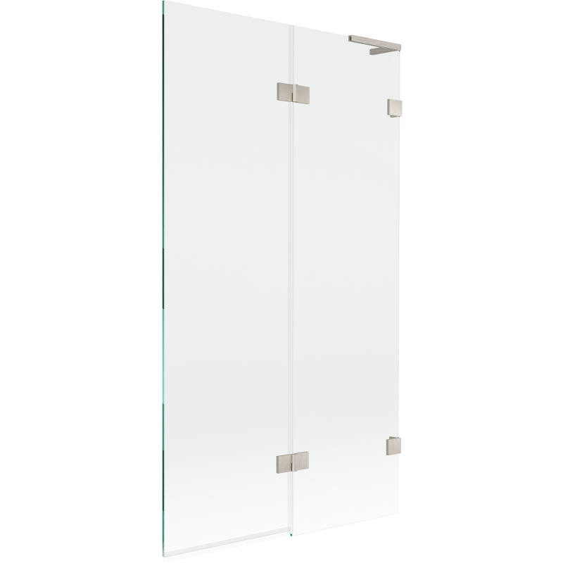 Mexen Lunar L vaňová zástená 2-krídlová pravá 100 x 150 cm, priehľadná, brúsený nikel - 897L-100-100-97-00-P