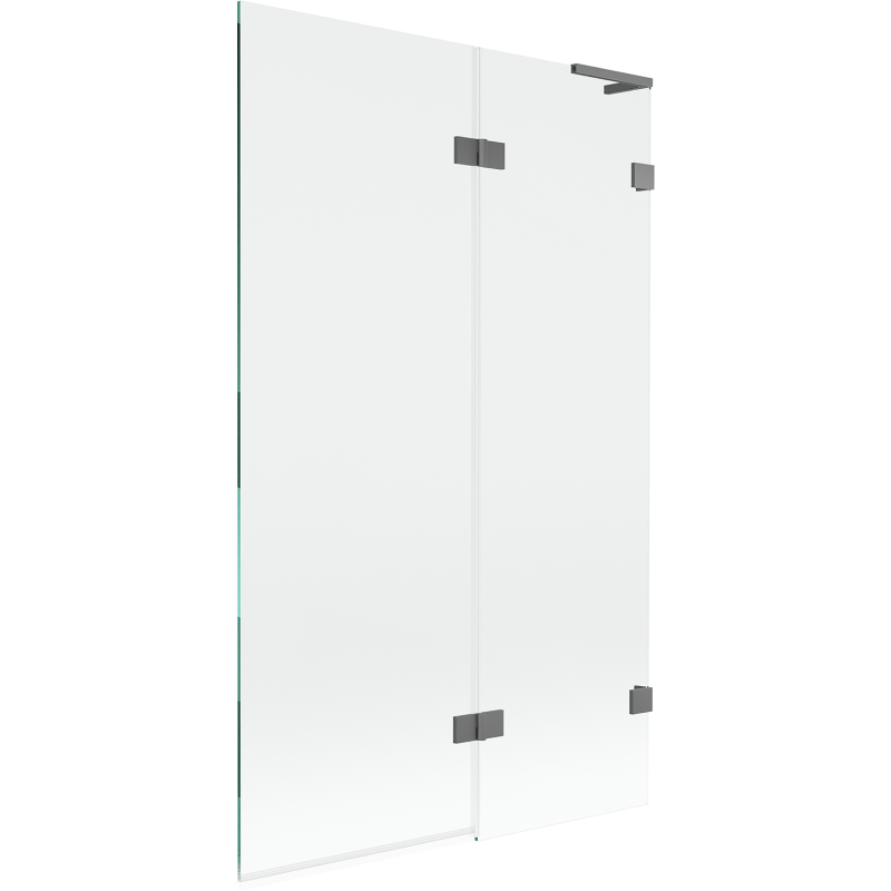 Mexen Lunar L vaňová zástenka 2-krídlová pravá 110 x 150 cm, transparentná, gun metal - 897L-110-100-95-00-P